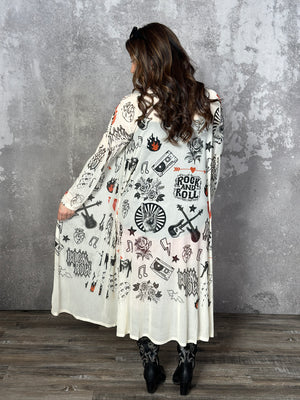 Tattooed Rock and Roll Duster (Small - 2X)