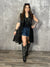 Black Denim and Lace Duster Vest (Small - 2X)