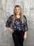 The Wrinkle Free Dark Teal Floral Top (Small - 3X)