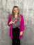 The Wrinkle Free Button Detail Cardigan - Magenta (Small - 3X)