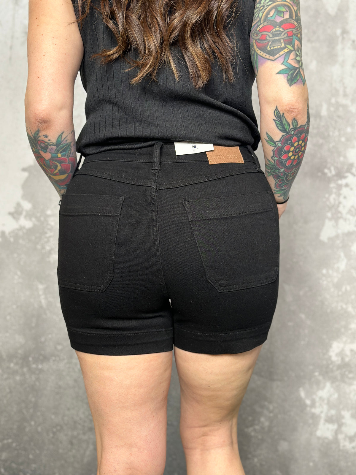 Judy Blue Button Fly Black Shorts (S - 3X)