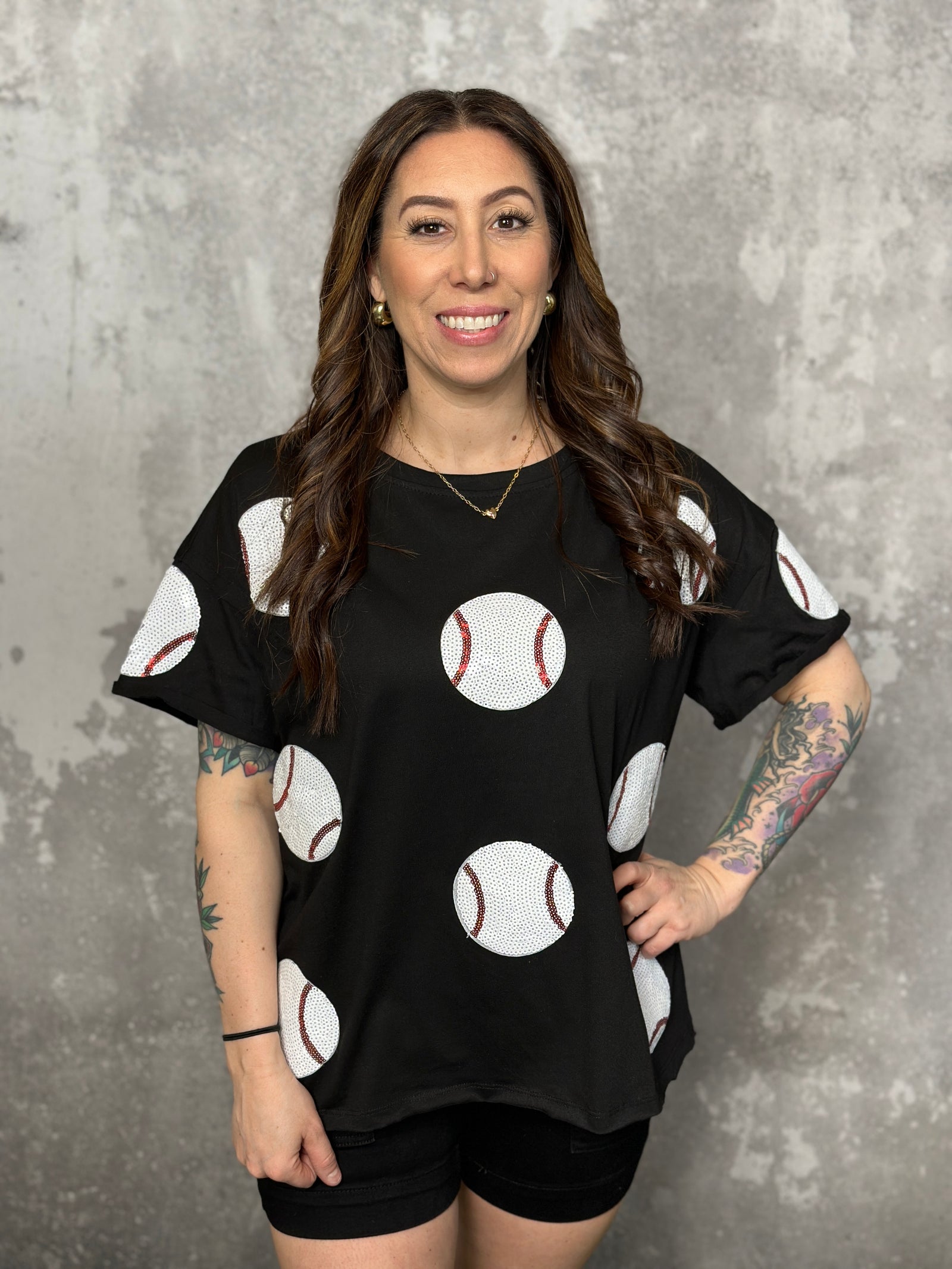 Sequin Baseball Tee