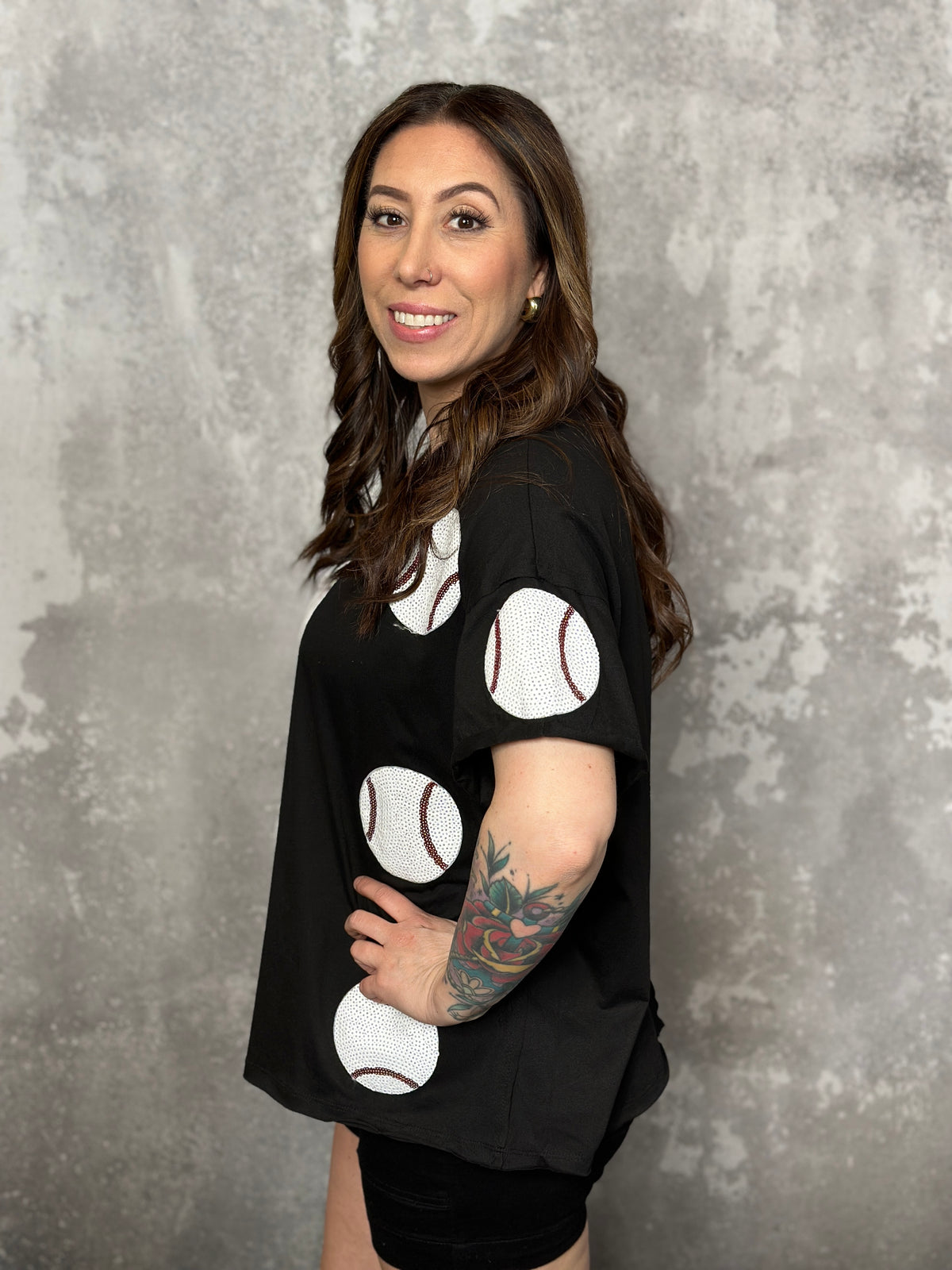 Sequin Baseball Tee