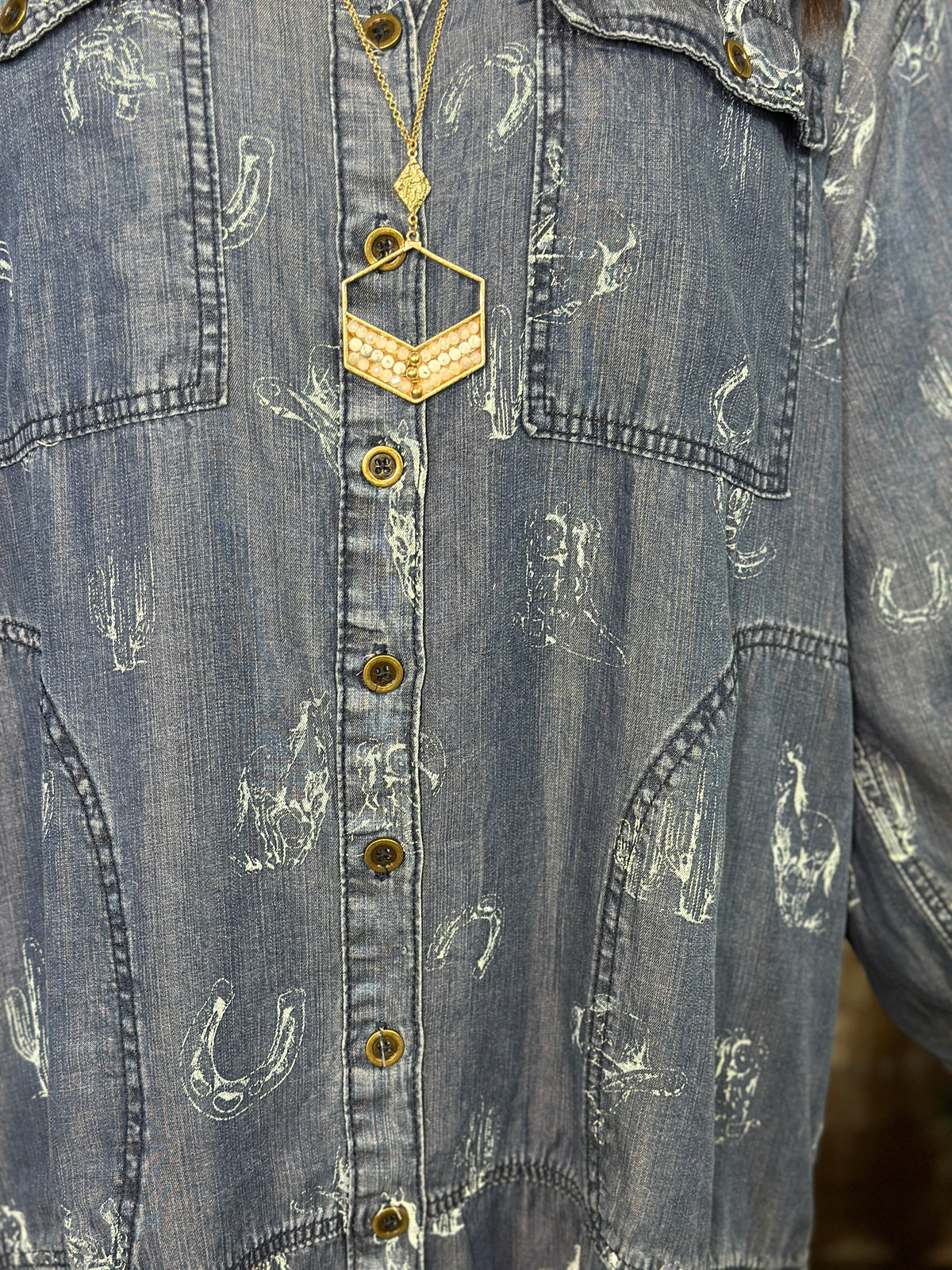 Wild and Western Oversized Chambray Dress