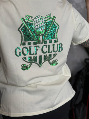 Sequin Golf Club Collared Short Sleeve Sweatshirt