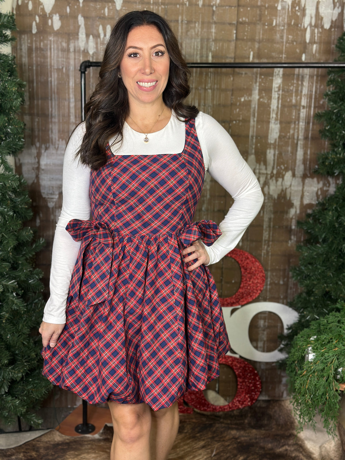 Blue/Red Plaid Dress (Small - 3X)