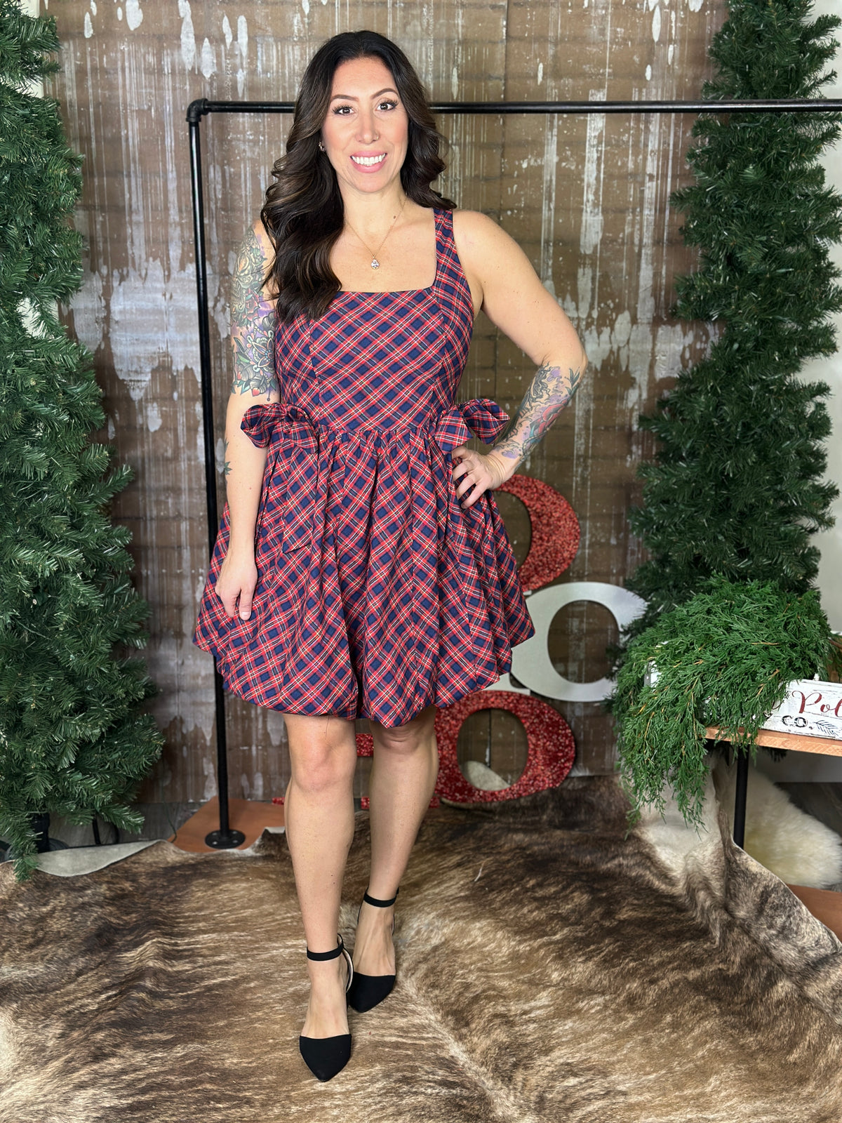 Blue/Red Plaid Dress (Small - 3X)