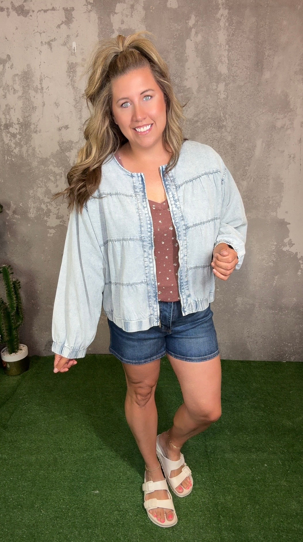 Lightweight Lightwash Denim Jacket/Top  (Curvy Only)