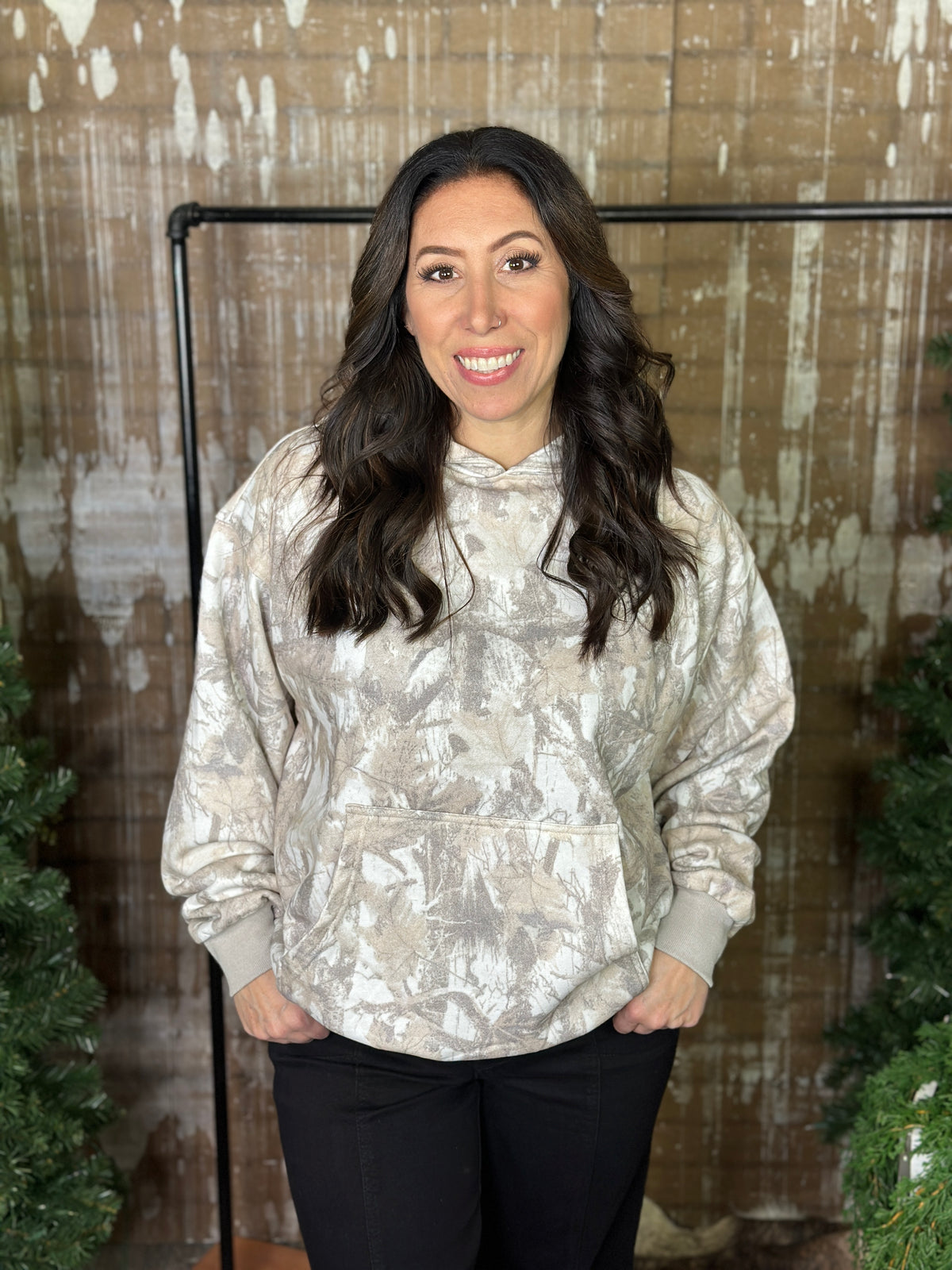 Cozy Camo Hoodie - Grey