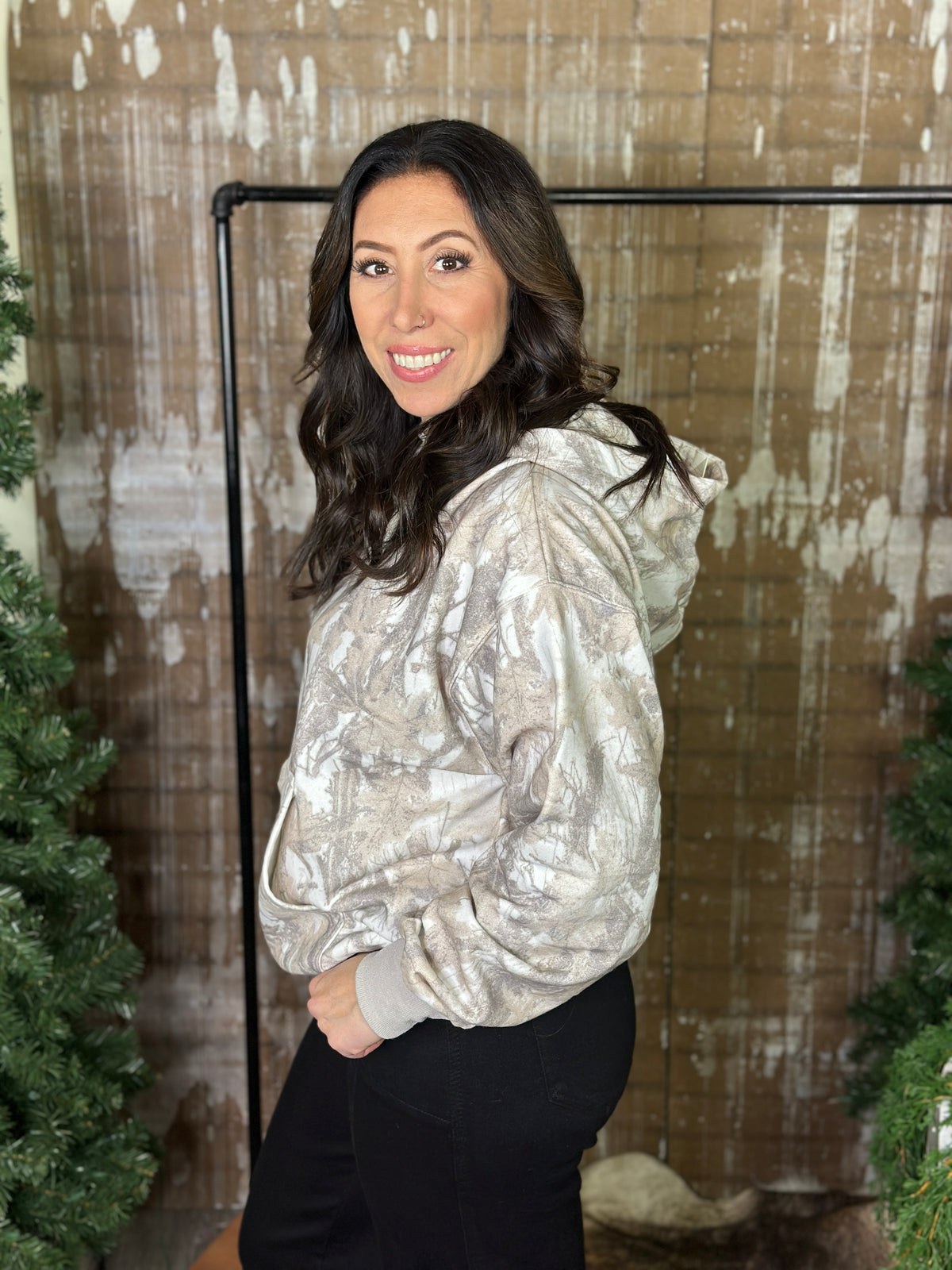 Cozy Camo Hoodie - Grey