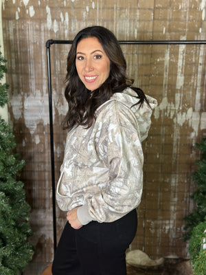 Cozy Camo Hoodie - Grey