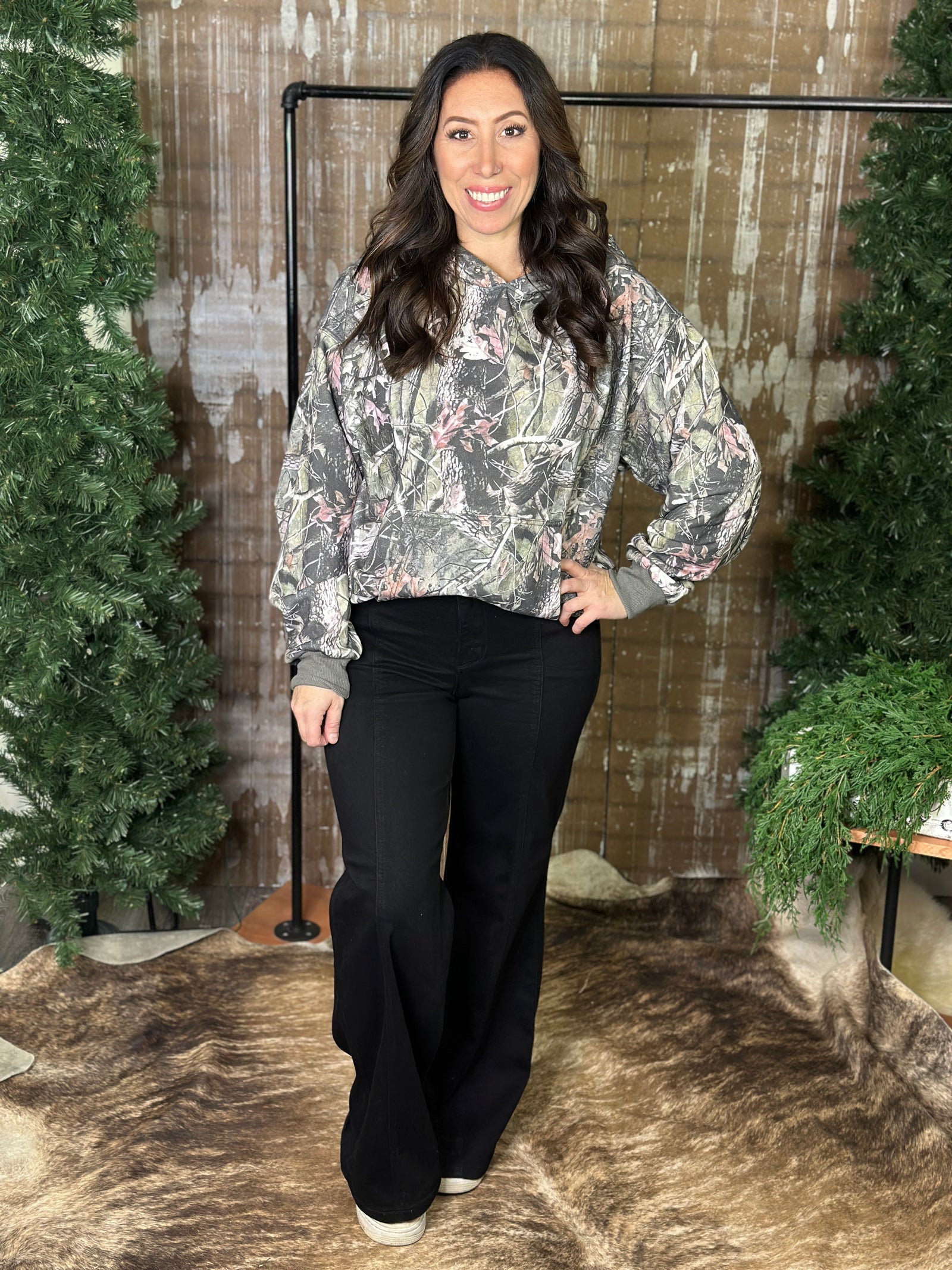 Cozy Camo Hoodie - Olive