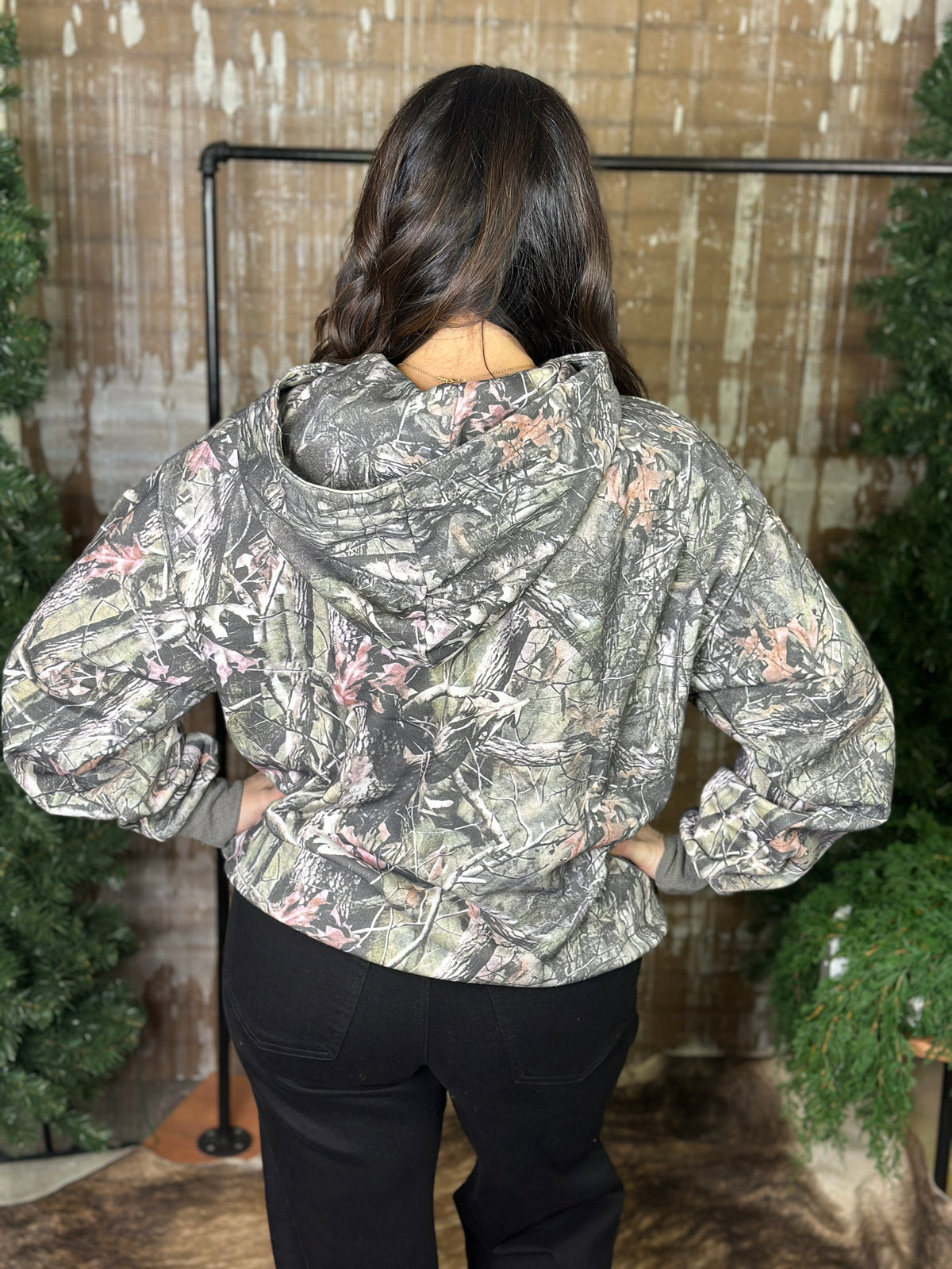 Cozy Camo Hoodie - Olive
