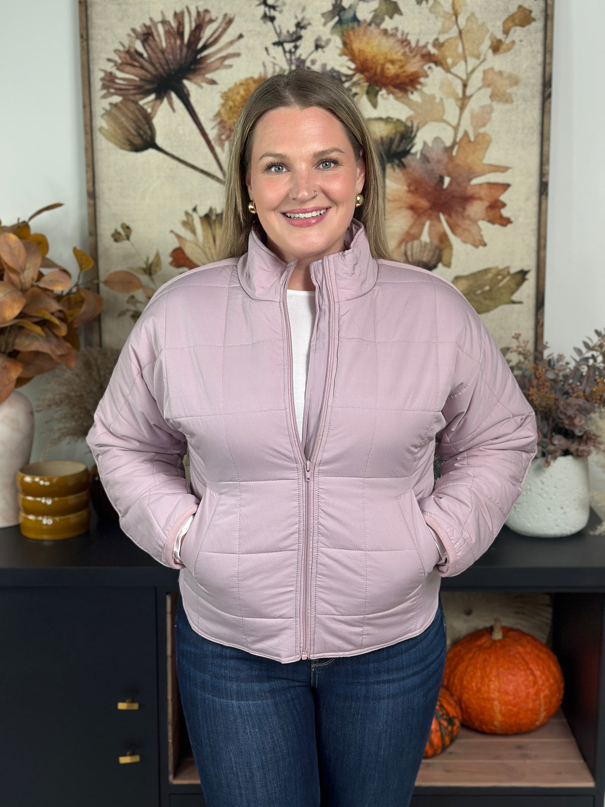 The Jazmine Puffer Jacket - Blush - FINAL SALE