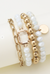 Metallic Bead Bracelet Set - White