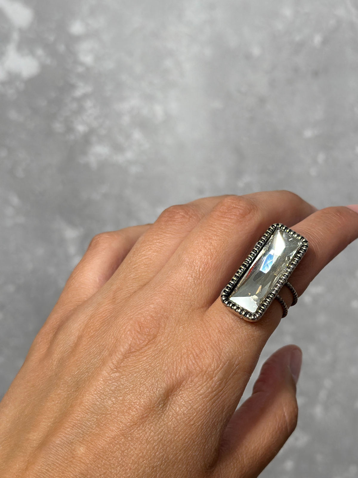 Long Rectangle Ring - Clear