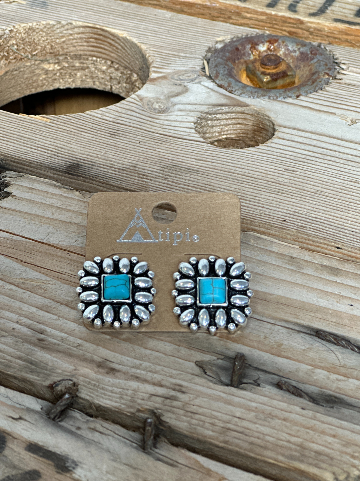 Square Turquoise Earring