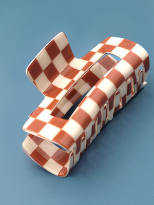 Checked Hair Claw