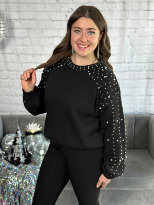 Black Pearl Detail Sweater - FINAL SALE
