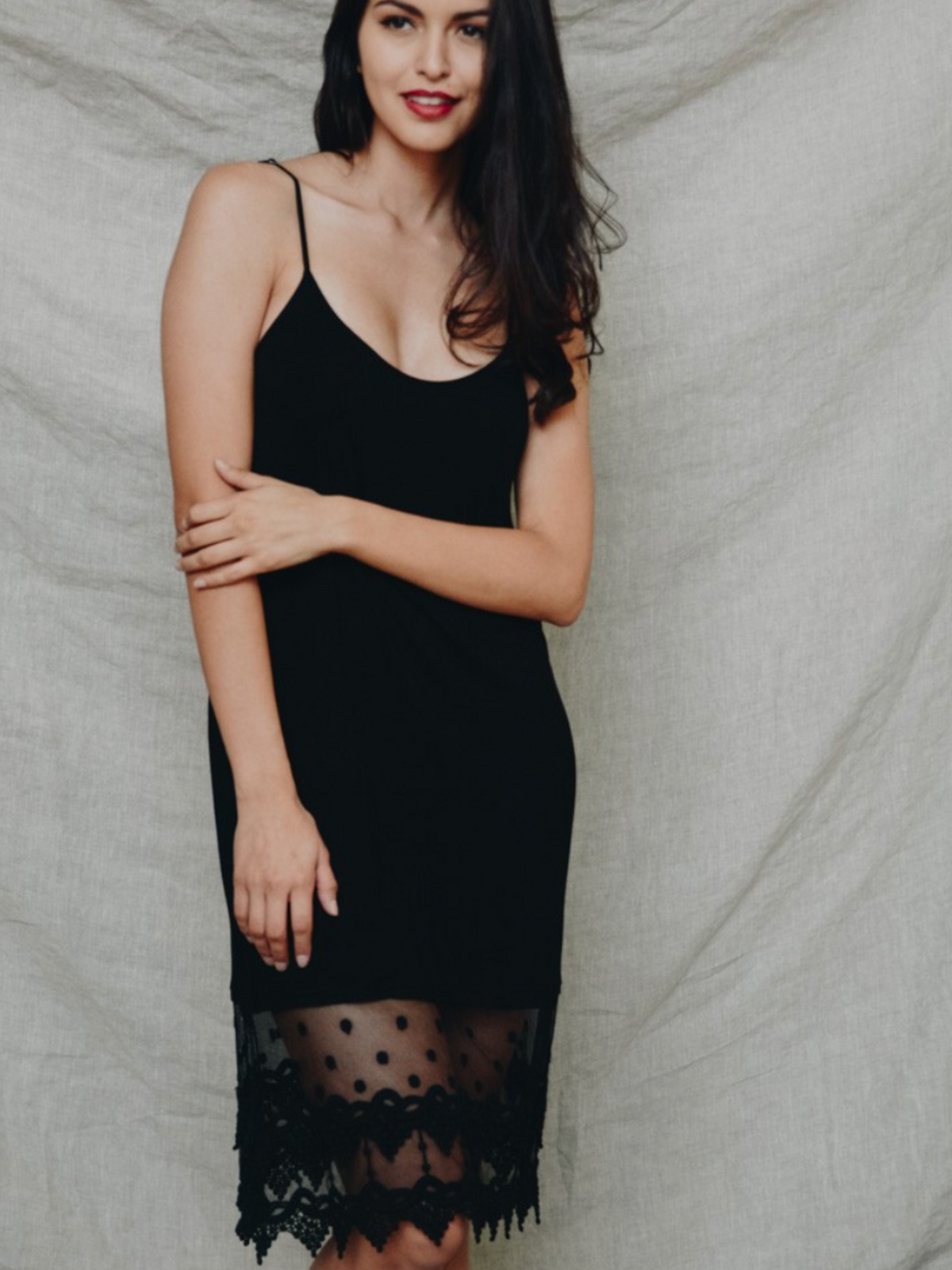 Lace Dress Slip Extender - Black