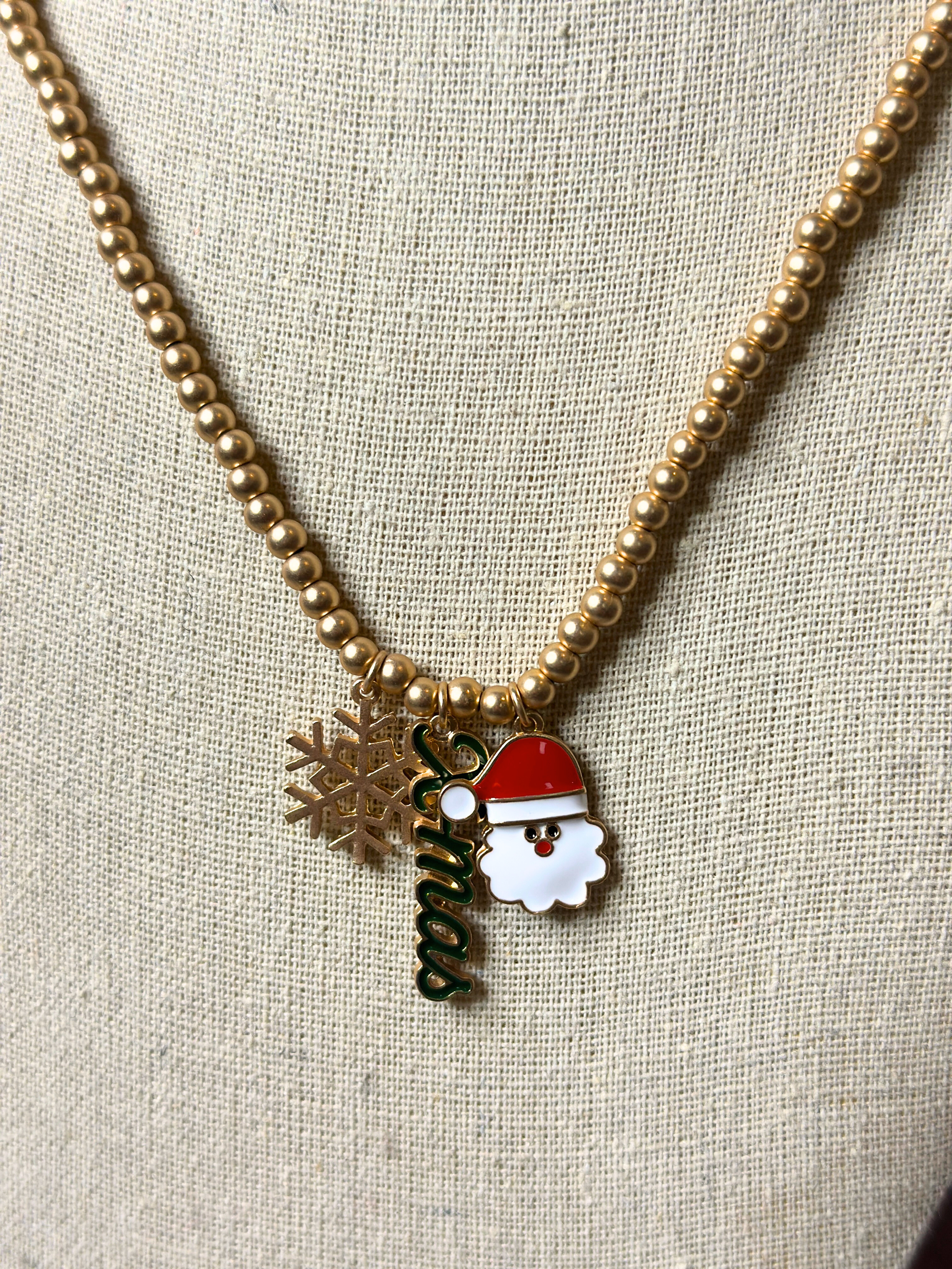 DOORCRASHER  -  3 Charm Xmas Necklace - FINAL SALE