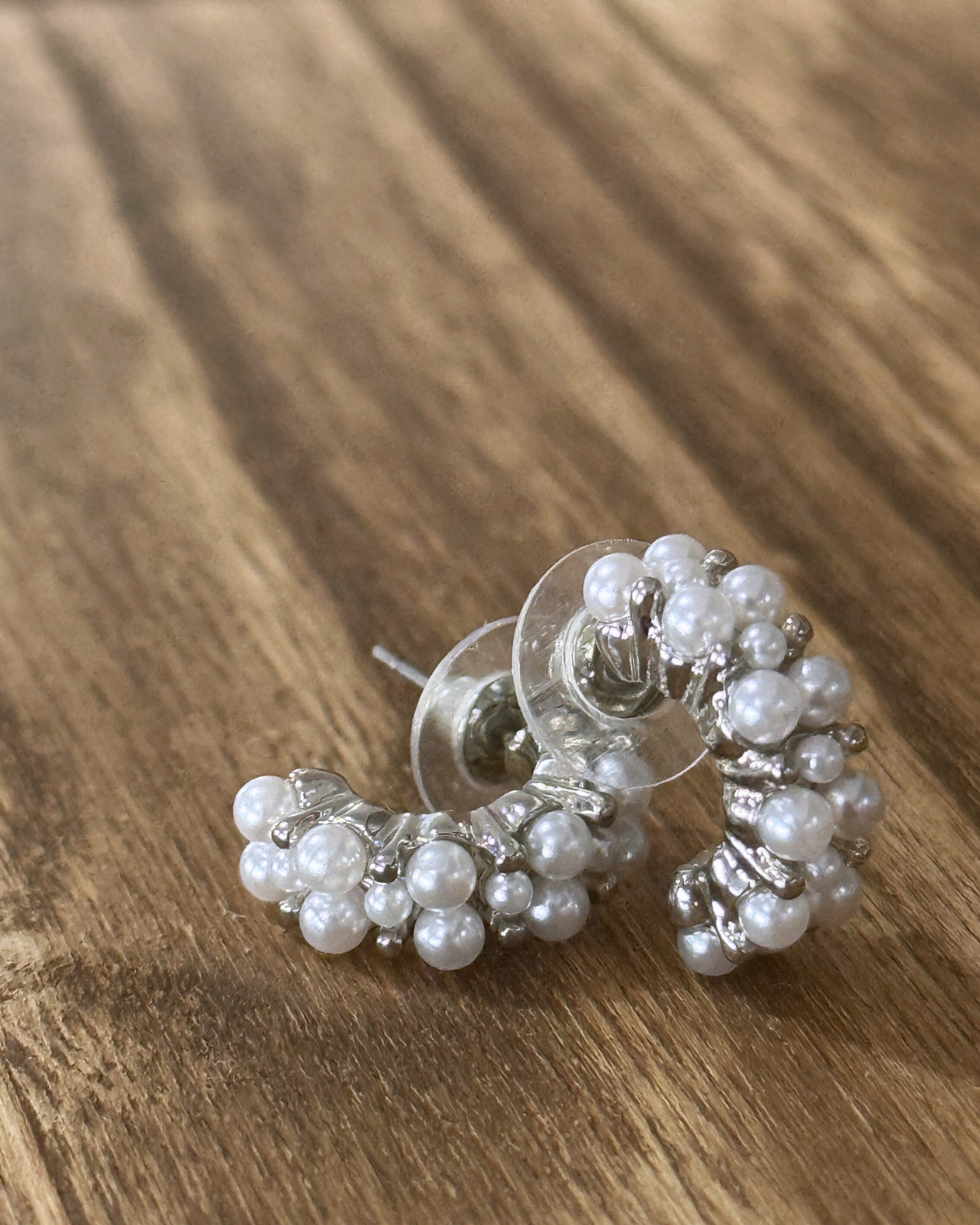 Pearl Cuff Silver Earring