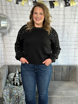 Black Pearl Detail Sweater - FINAL SALE