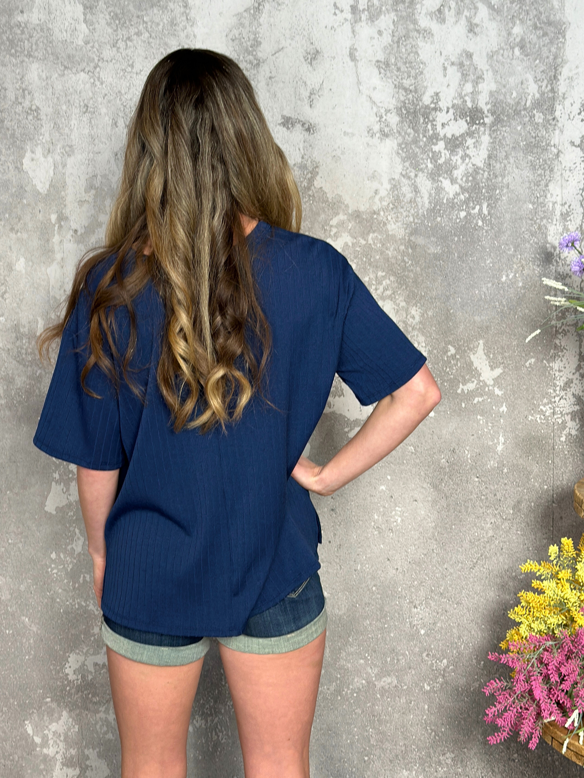 Pocket Roundneck Tee - Navy (Small - 3X)