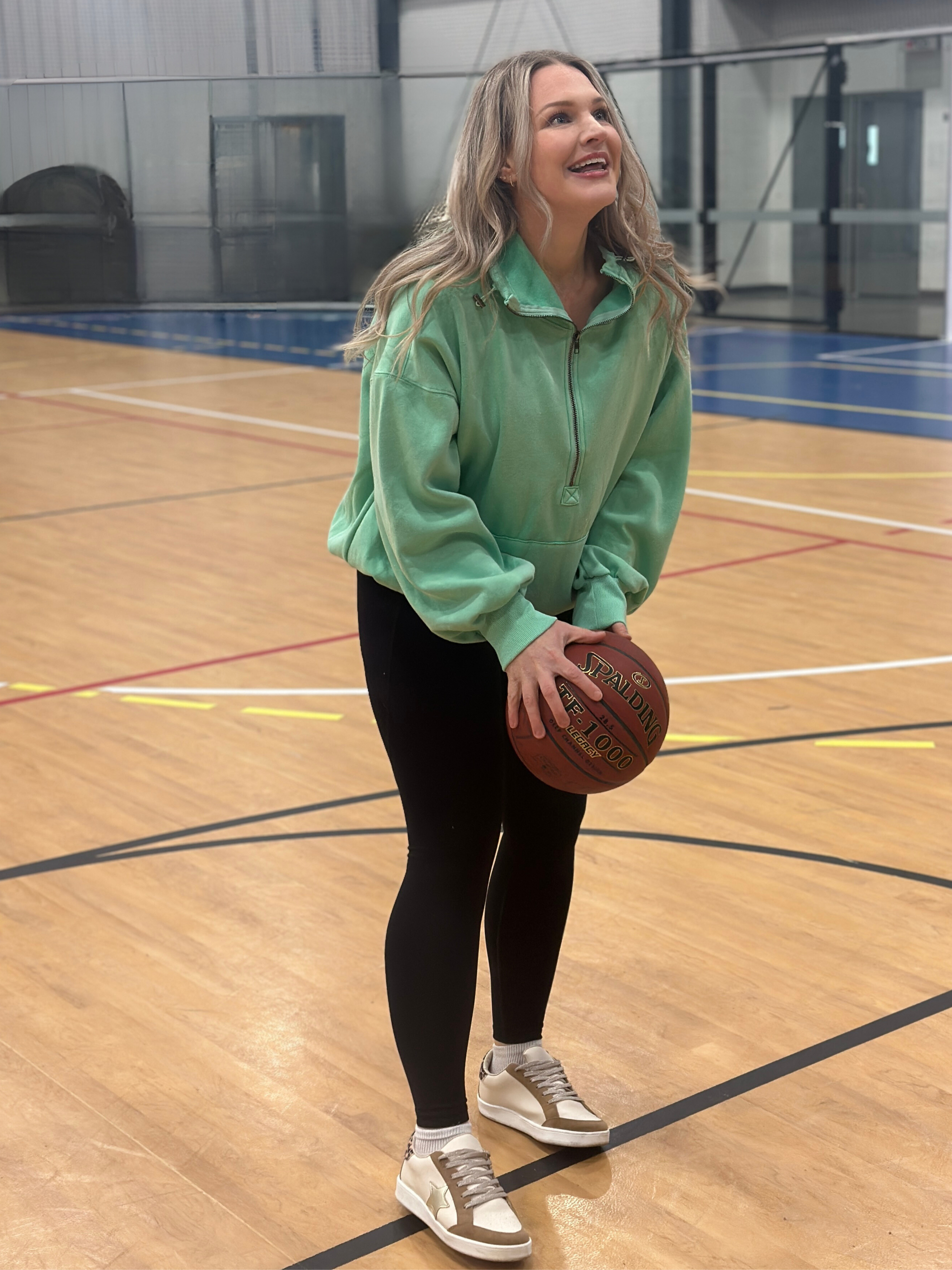 Fleece Lined Bomber Sweatshirt with Hood - Pistachio