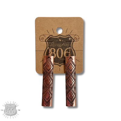 Aztec embossed earring