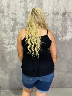 Piper Babydoll Tank - Black - (Small - 2X)