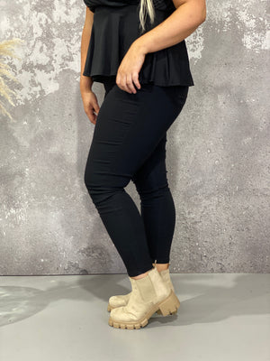 Hyperstretch Skinny Mid rise Pant - Black   (Small - 3X)