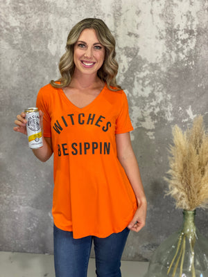 Witches Be Sippin' Graphic Tee (Small - 3X) - FINAL SALE