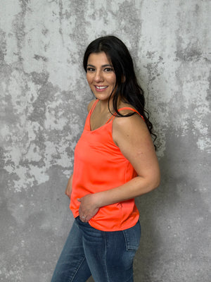 Recycled Polyester Tank - Neon Orange (Small - 3X)
