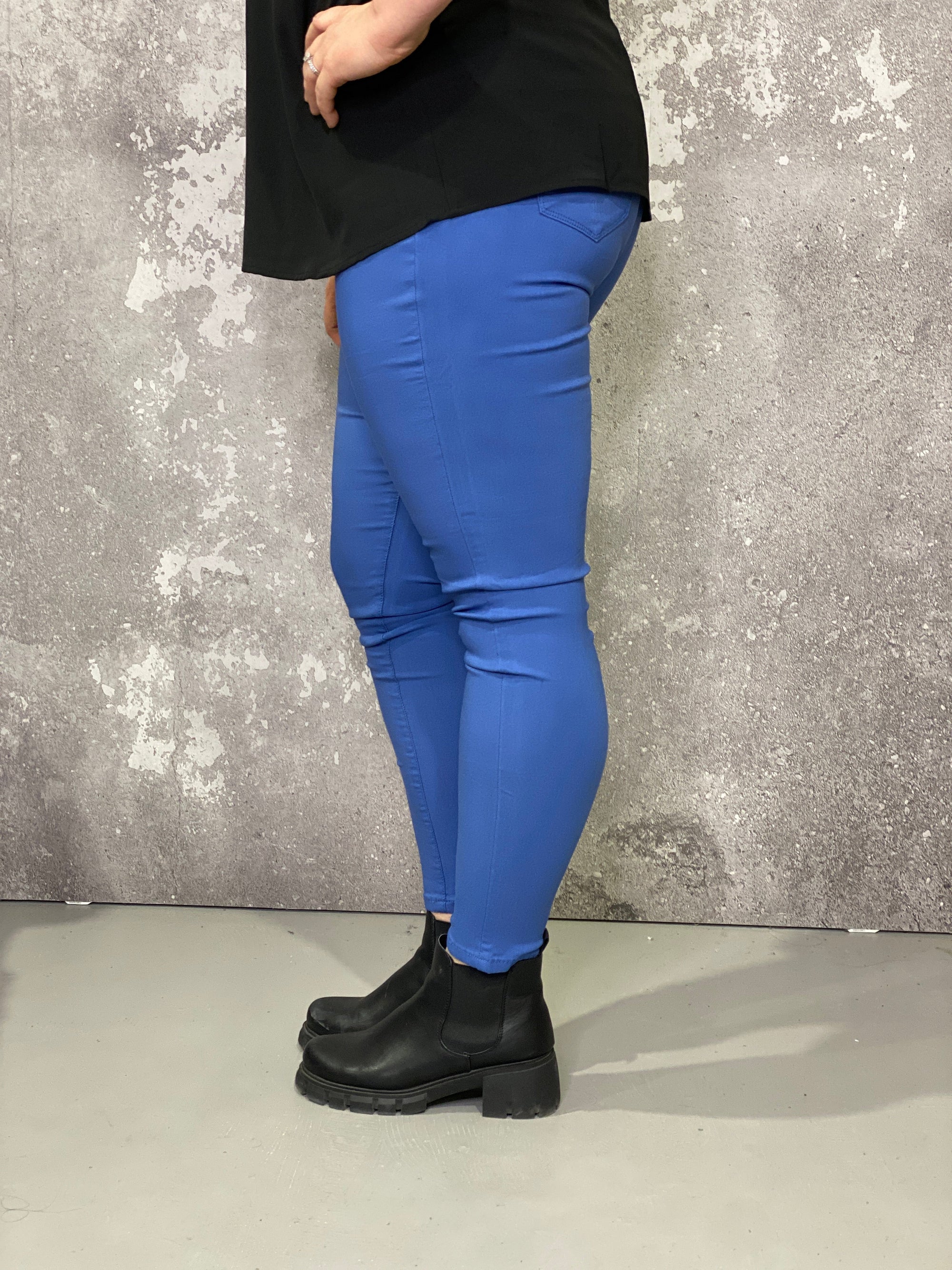 Hyperstretch Colored Skinny Mid rise Pant - Blue (Small - 3X) RESTOCK