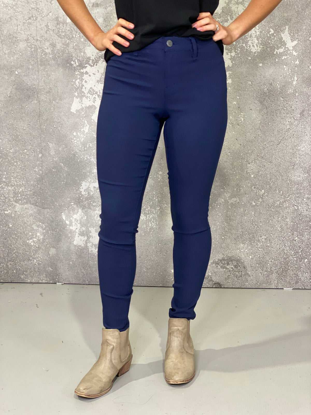Hyperstretch Skinny Mid rise Pant - Navy (Small - 3X)