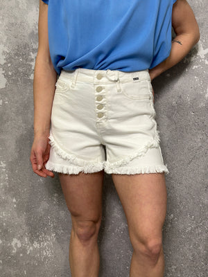 Judy Blue White Tulip Button Fly Shorts (Small - 3X)-FINAL SALE