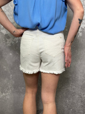 Judy Blue White Tulip Button Fly Shorts (Small - 3X)-FINAL SALE