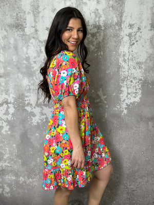 Floral Frenzy Dress (Small - 3X) - FINAL SALE
