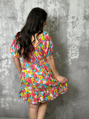 Floral Frenzy Dress (Small - 3X) - FINAL SALE