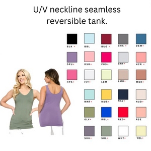 Seamless Layering Reversible Tank - 4 colours - FINAL SALE