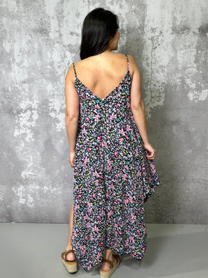Asymmetric Bottom Floral Maxi Dress - FINAL SALE