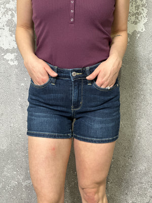 Judy Blue Dark Wash Basic Shorts (XS - 4X)-FINAL SALE