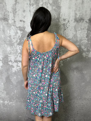 Wrinkle Free Bottom Ruffle Pattern Dress (Small - 3X) - FINAL SALE
