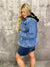 Distressed Black Detachable Hood Denim Jacket (Small - 3X)