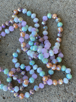 Spring Glass Bead 30'' Necklaces - 5 Colors