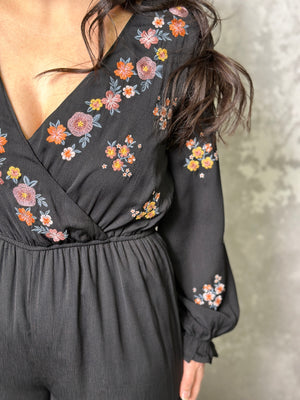 Floral Embroidered Boho Jumpsuit (Small - 3X) FINAL SALE