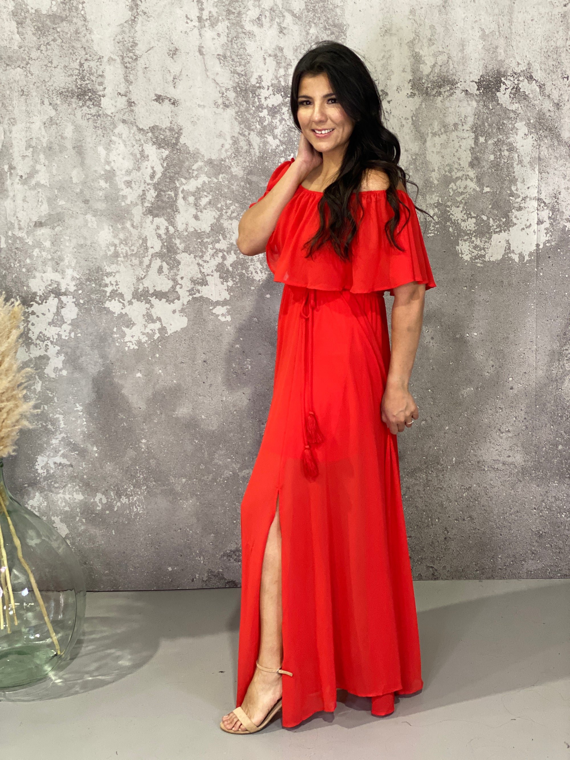 Strut your Suff Maxi Dress - Tomato Red (Small - 3X)