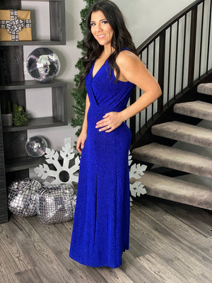 The Gala Holiday Dress - Blue  (Small - 3X) FINAL SALE