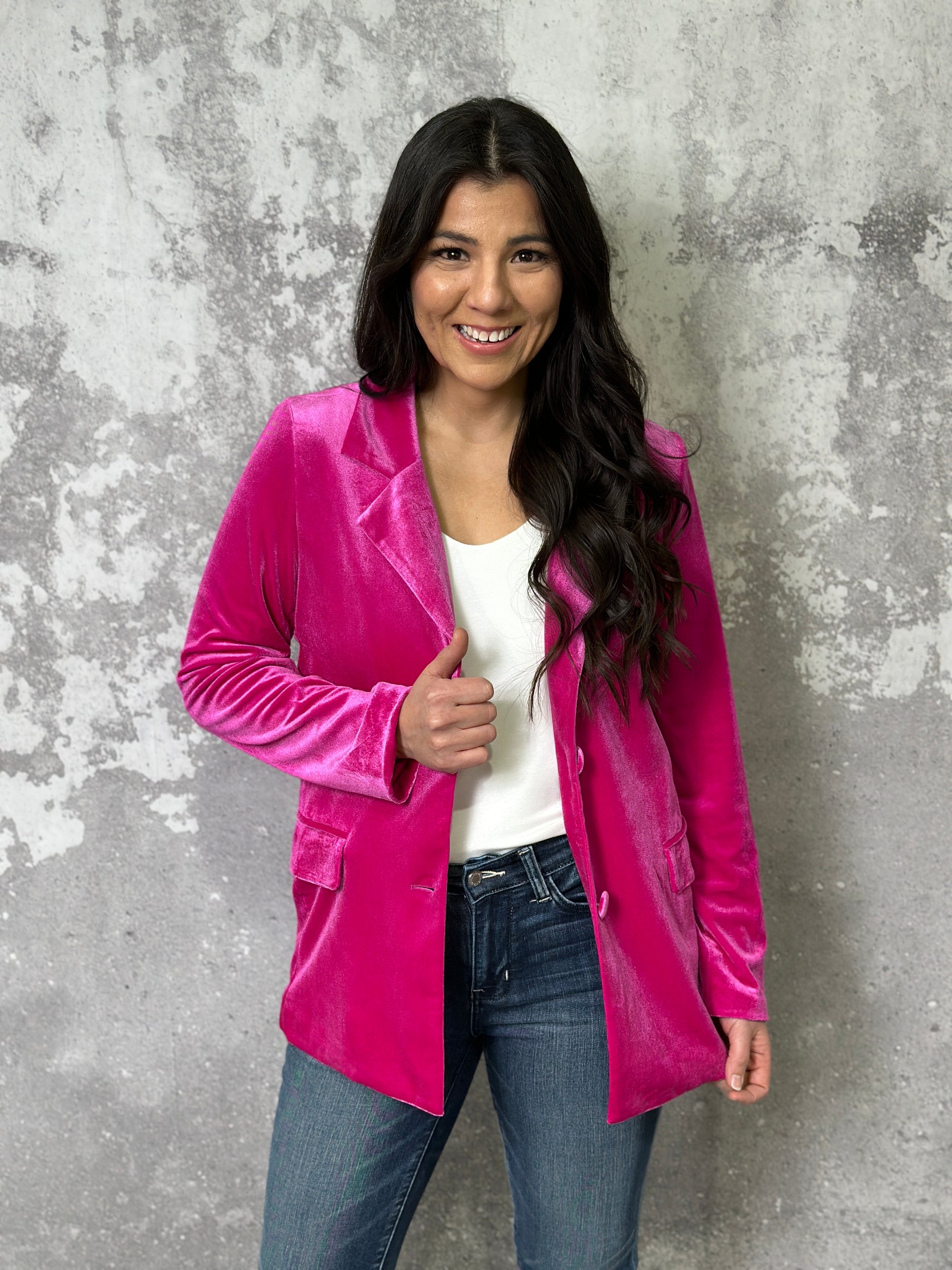 Pink Velvet Blazer (Small - 3X) -2X LEFT